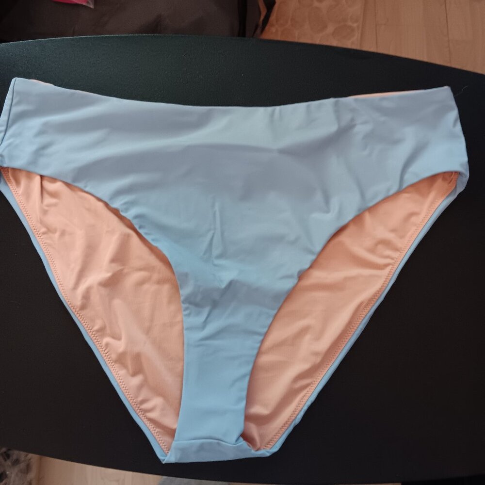 J Crew Women's High Rise Bikini Bottom BF178 Blue 2X NWT